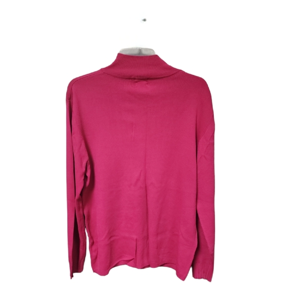 Chico's Long Sleeves Full Front Zip Deep Pint Sweater Size 2 (12 Medium) - Picture 2 of 7